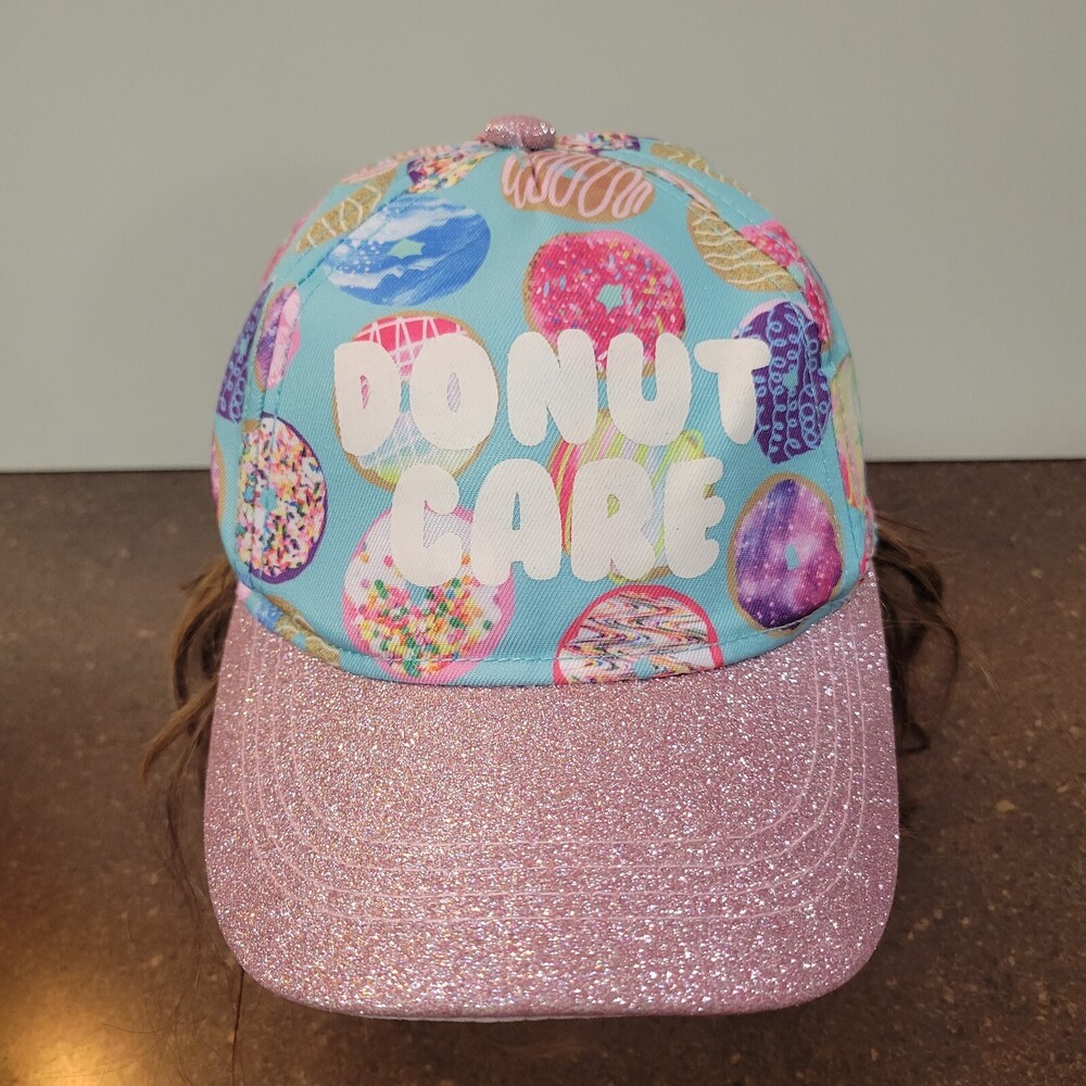 Donut Care Baseball Cap Womens One Size Multi Curved Shimmer Brim Snapback Hat